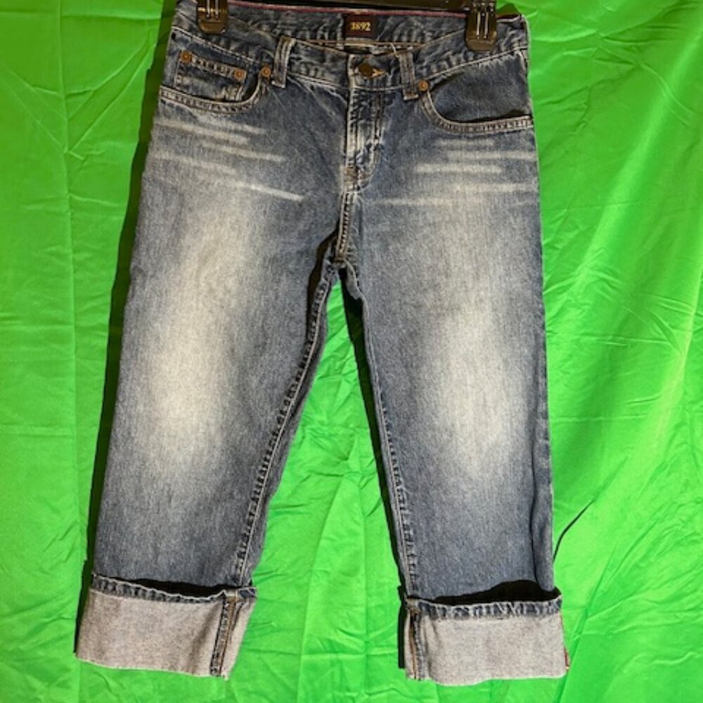 Girls 1892 Abercrombie High Rise Relaxed Cuffed Jeans